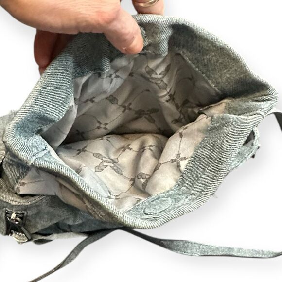 AIMEE KESTENBERG Women’s Light Blue Denim Fold-Over Flap Crossbody Bag - Picture 6 of 8